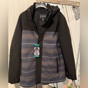 Pendleton Black and Blue Striped Hooded Jacket